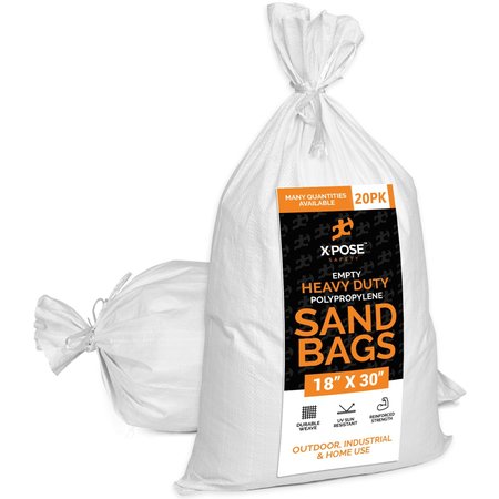 XPOSE SAFETY Sandbags, Polyethylene, White WSB-1830-20-X-S